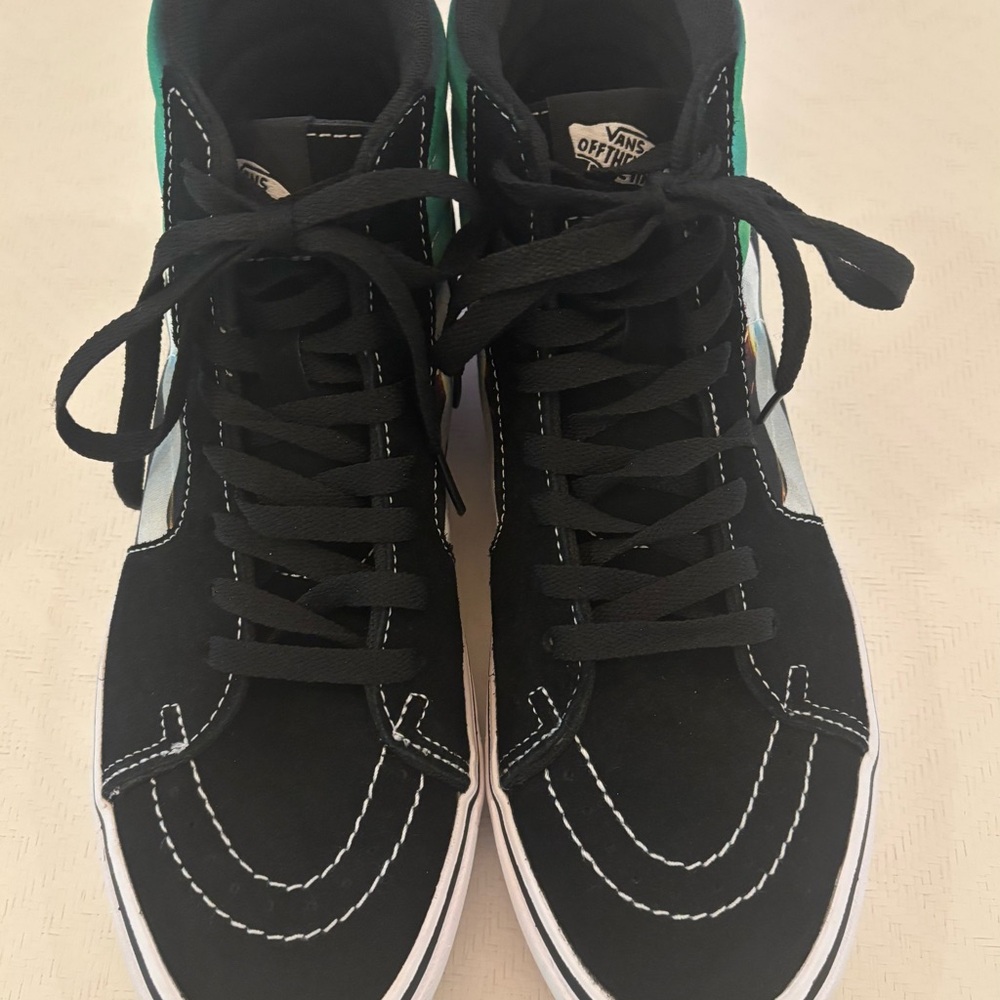 Vans Black and Green High-Tops (Unisex)
